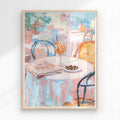 Aperitivo wall art, Italian café print, Mediterranean summer painting, Aperol Spritz artwork, rustic outdoor table decor, vintage travel aesthetic, golden hour art, European lifestyle print, relaxed summer vibes, Italy-inspired decor FRAMED PRINT