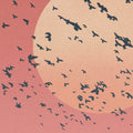 Birds and Moon Print - Stunning Watercolor Art with Peachy Pink Skies