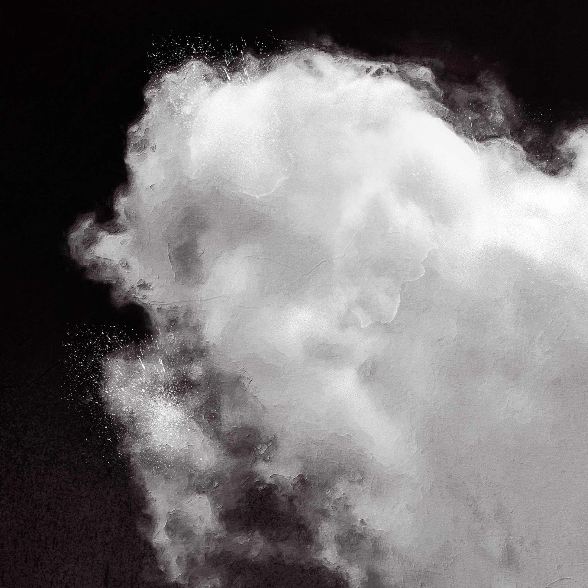 Heart Cloud Black & White Print | Minimal Surreal Wall Art