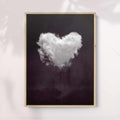 Heart Cloud Black & White Print | Minimal Surreal Wall Art