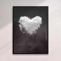 Heart Cloud Black & White Print | Minimal Surreal Wall Art