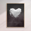 Heart Cloud Black & White Print | Minimal Surreal Wall Art