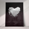 Heart Cloud Black & White Print | Minimal Surreal Wall Art