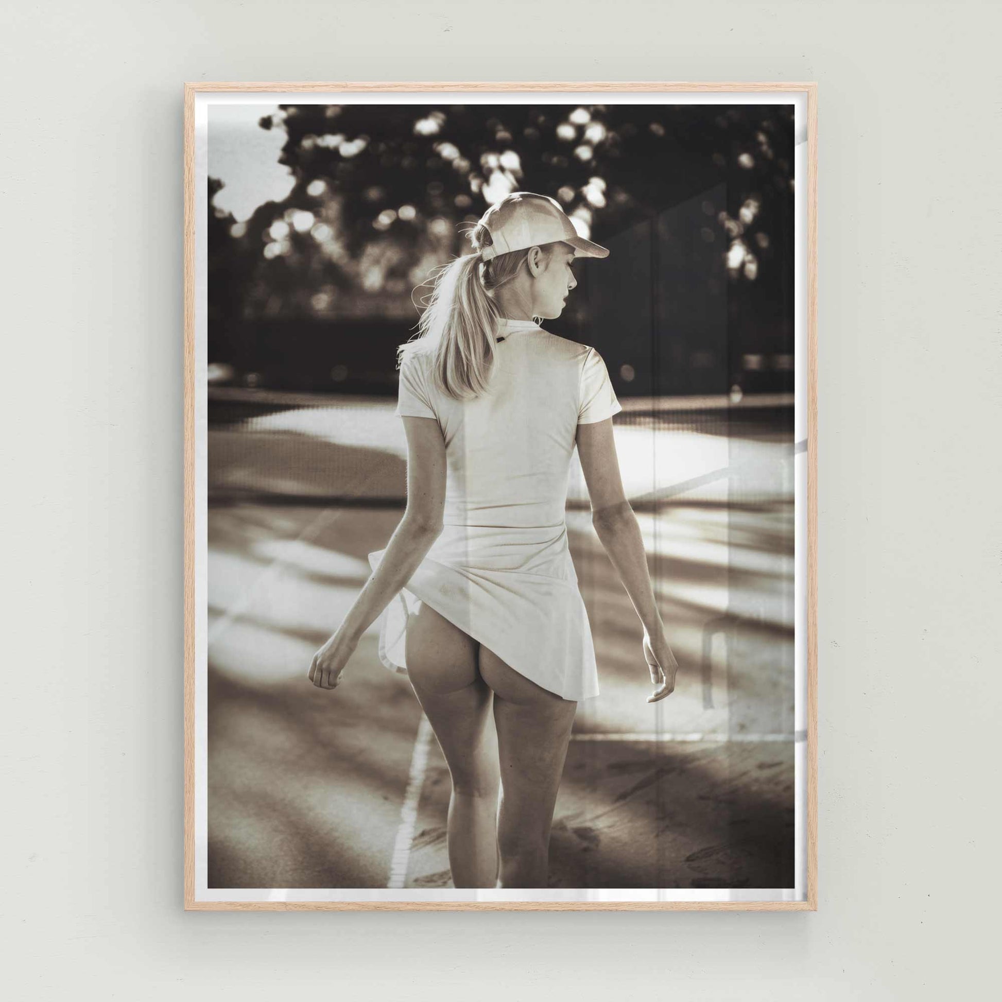 Luxury tennis wall decor featuring a chic courtside muse.