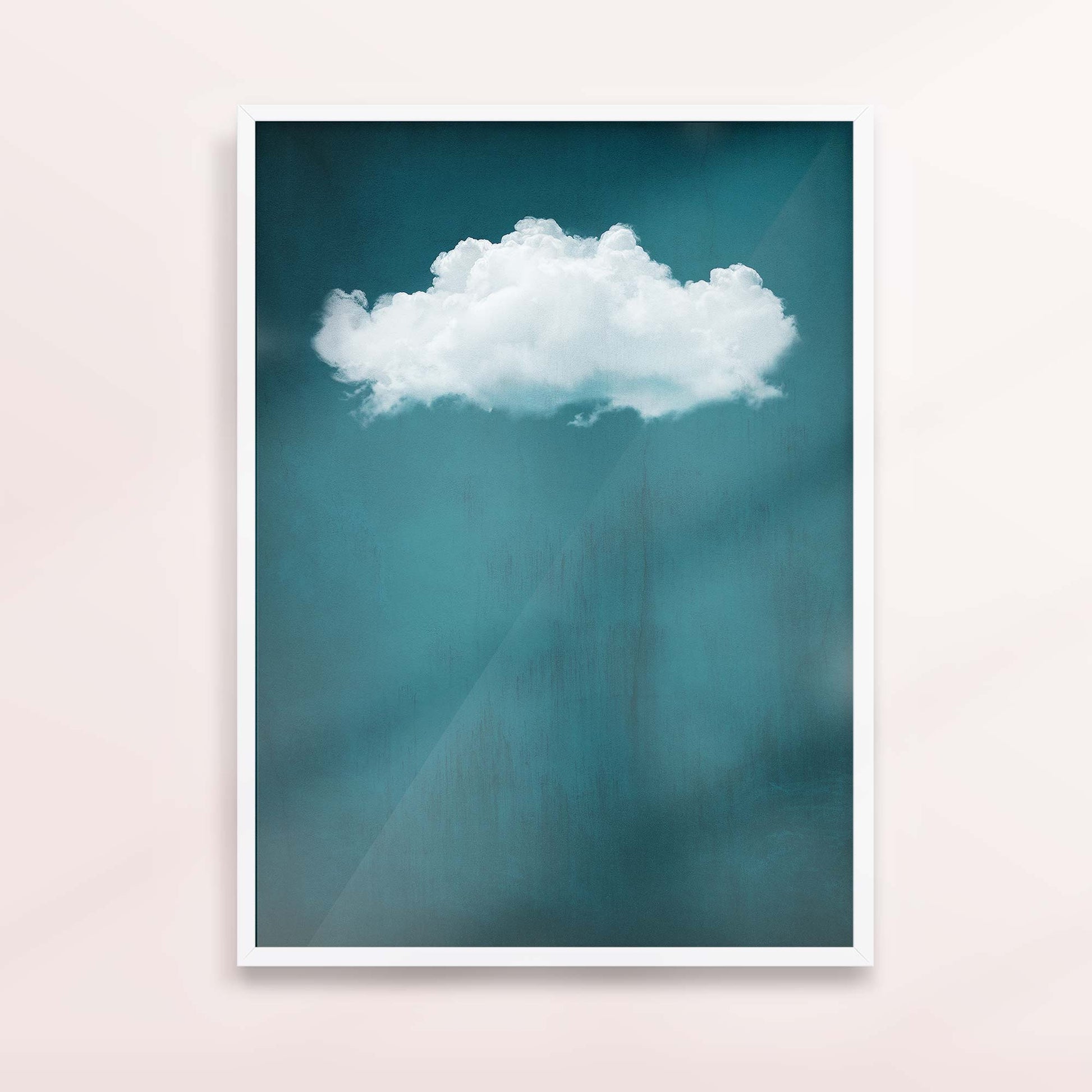 Deep Teal Moody Cloud Print - Captivating & Surreal Wall Art