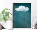 Deep Teal Moody Cloud Print - Captivating & Surreal Wall Art