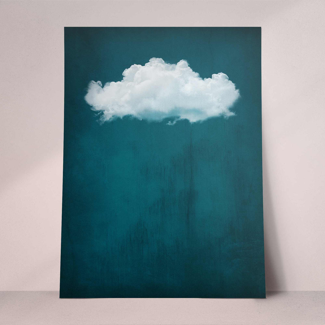 Deep Teal Moody Cloud Print - Captivating & Surreal Wall Art