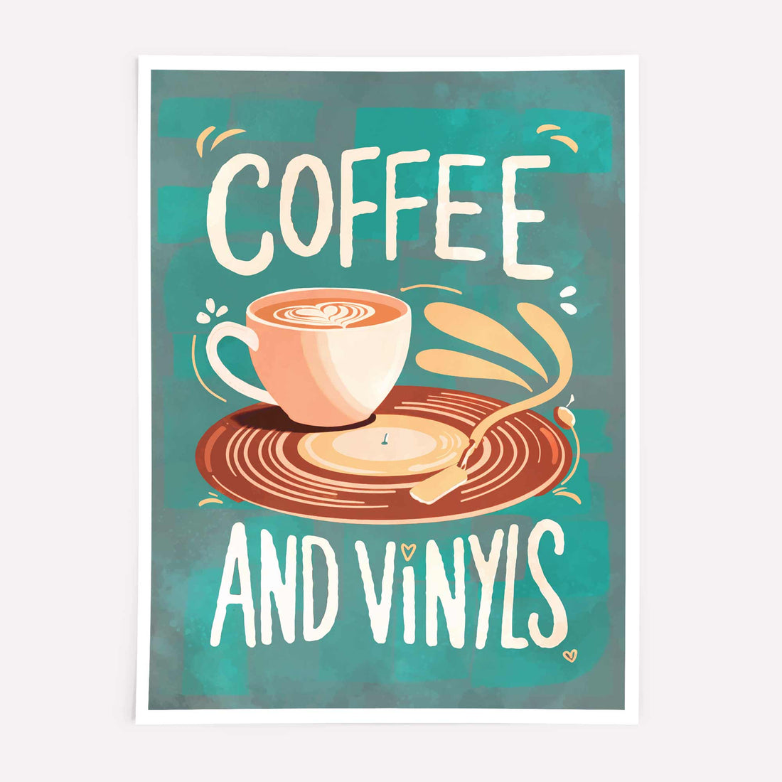 Coffee and Vinyls wall art print 