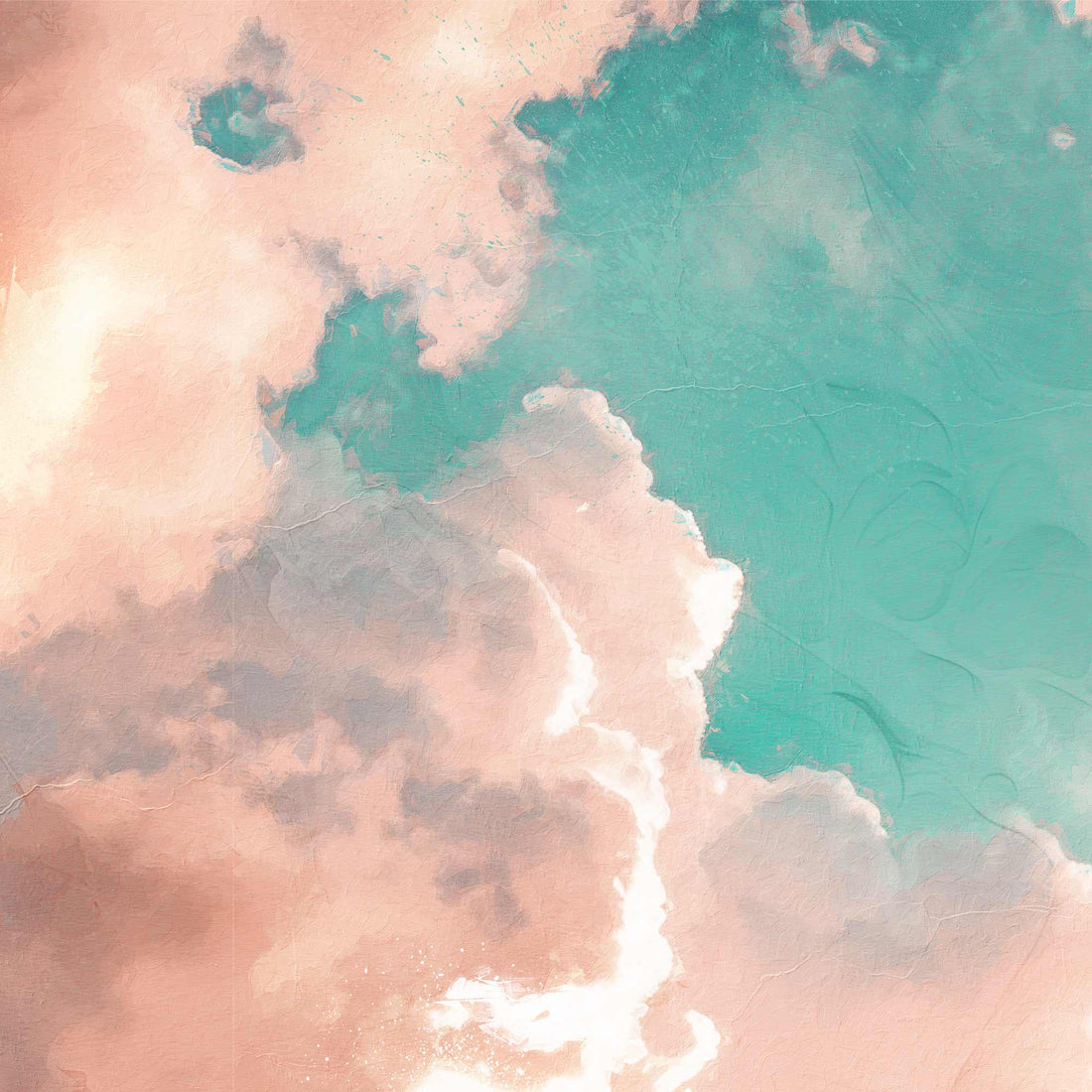 Dreamy Teal and Bronze Cloud Print - Moody & Surreal Wall Art