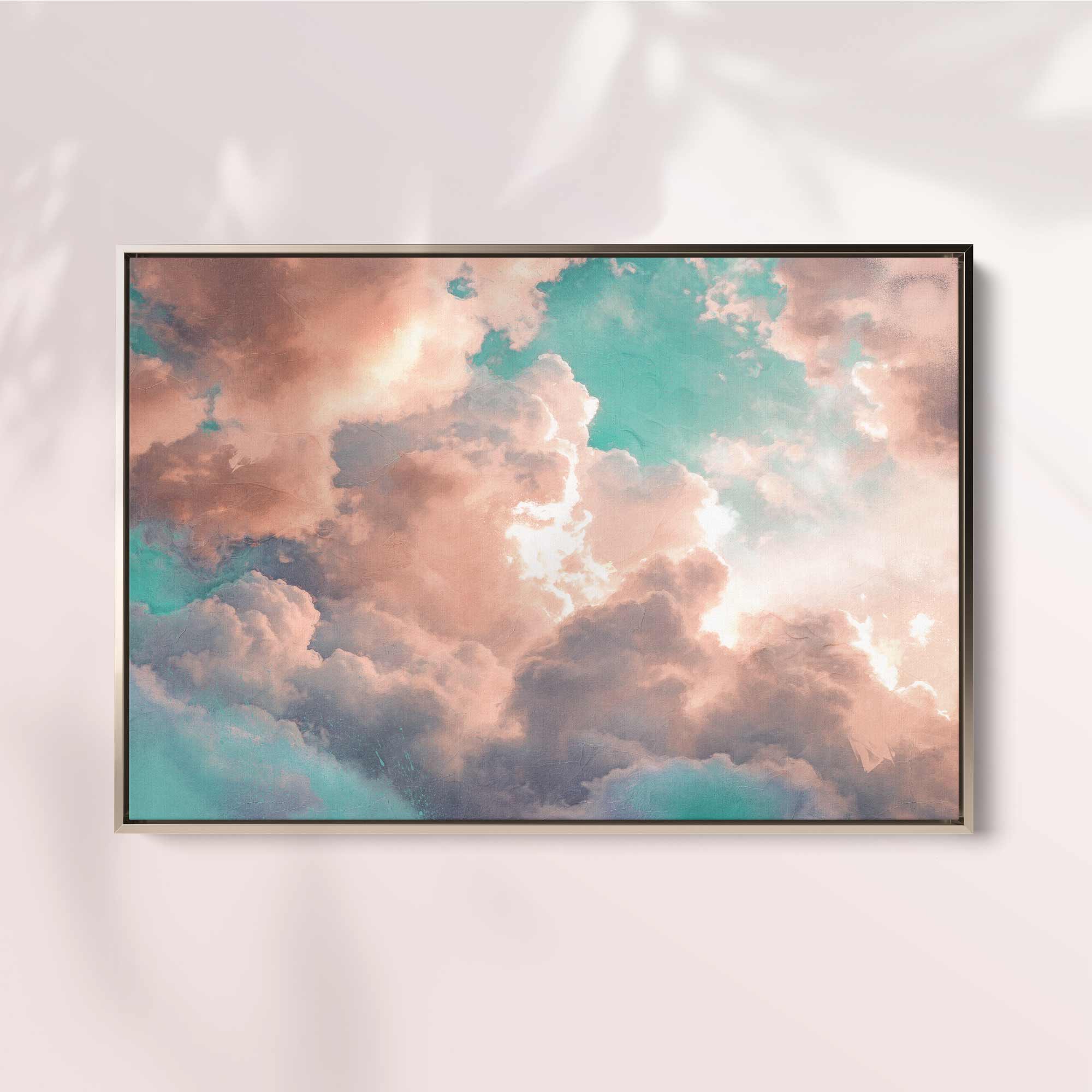 Dreamy Teal and Bronze Cloud Print - Moody & Surreal Wall Art