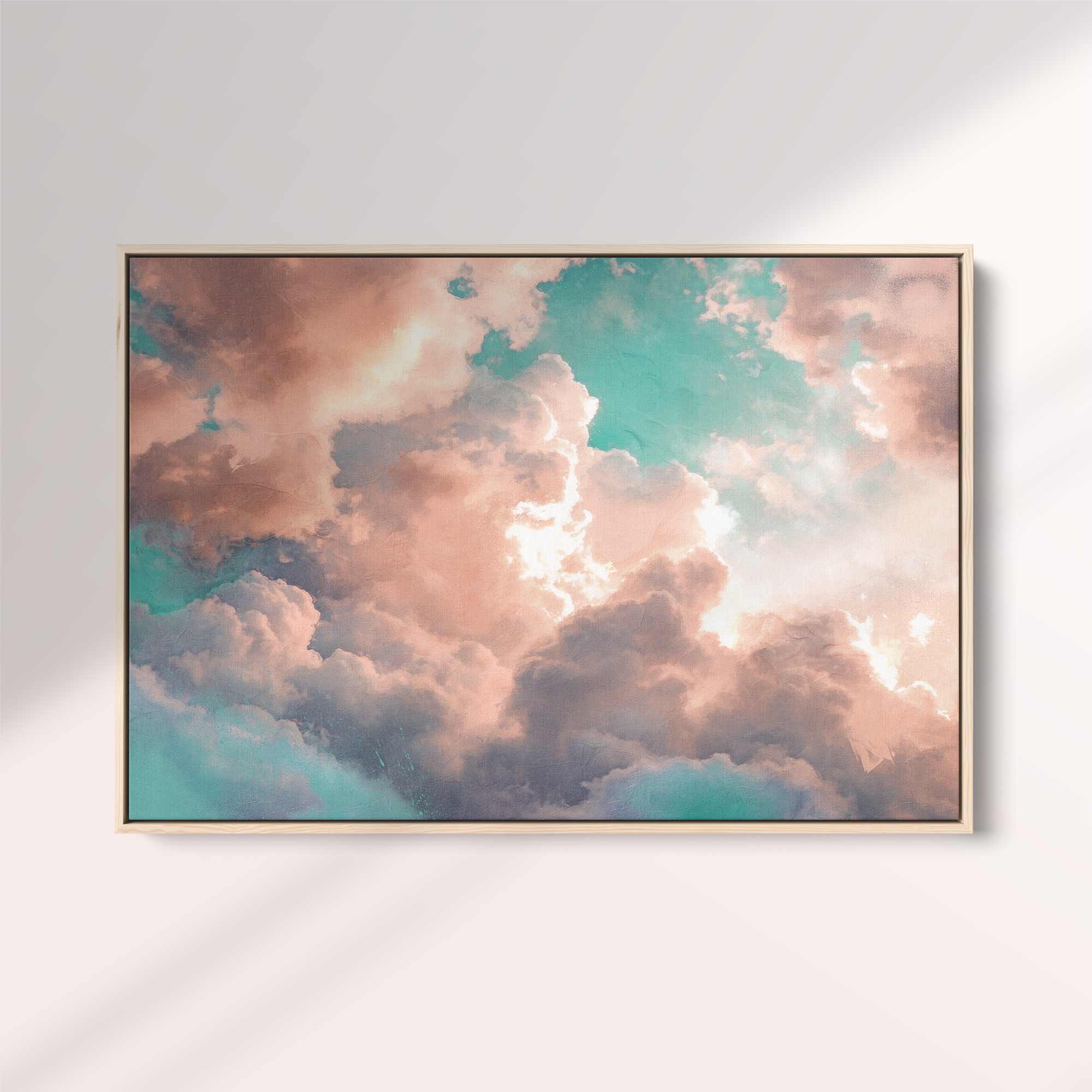 Dreamy Teal and Bronze Cloud Print - Moody & Surreal Wall Art