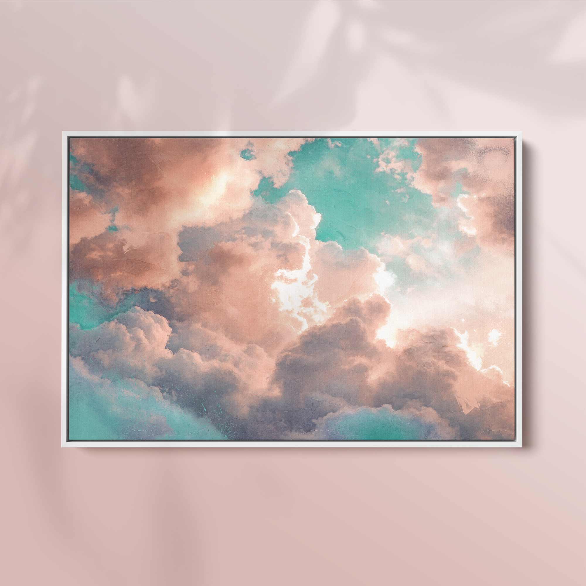 Dreamy Teal and Bronze Cloud Print - Moody & Surreal Wall Art