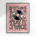 play it twice, minimalistic poster, minimalistic decor, exhibition vintage, french poster, mid century wall art, modern aesthetic, music lover gifts, neutral wall art, retro groovy print, retro poster, trendy poster print, trendy wall art