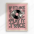 play it twice, minimalistic poster, minimalistic decor, exhibition vintage, french poster, mid century wall art, modern aesthetic, music lover gifts, neutral wall art, retro groovy print, retro poster, trendy poster print, trendy wall art