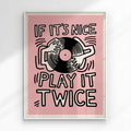 play it twice, minimalistic poster, minimalistic decor, exhibition vintage, french poster, mid century wall art, modern aesthetic, music lover gifts, neutral wall art, retro groovy print, retro poster, trendy poster print, trendy wall art