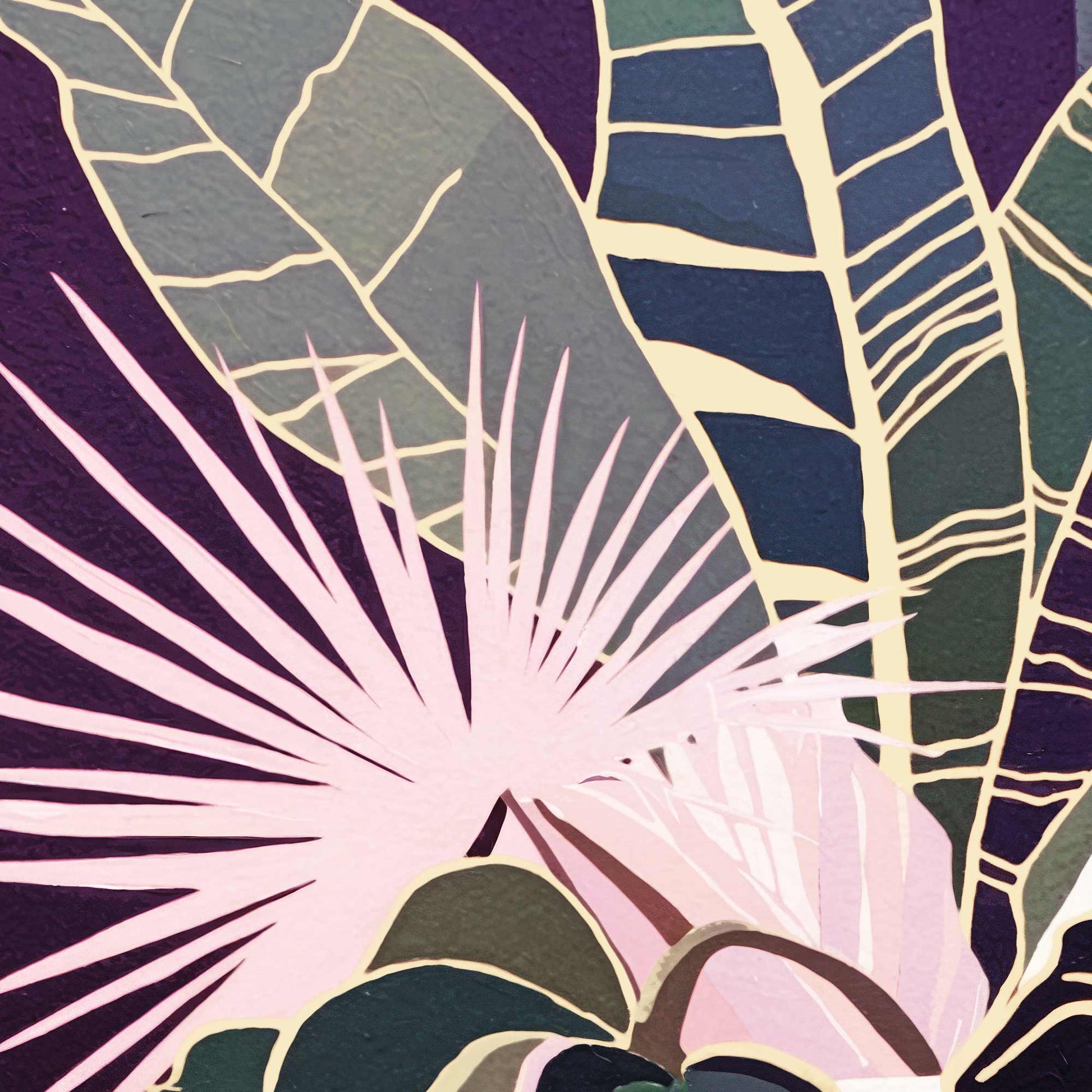 Close-up of the intricate botanical illustration details