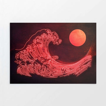 Japanese Neon Wave Print | Bold Modern Art with Iconic Cultural Symbol