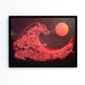 Japanese Neon Wave Print | Bold Modern Art with Iconic Cultural Symbol