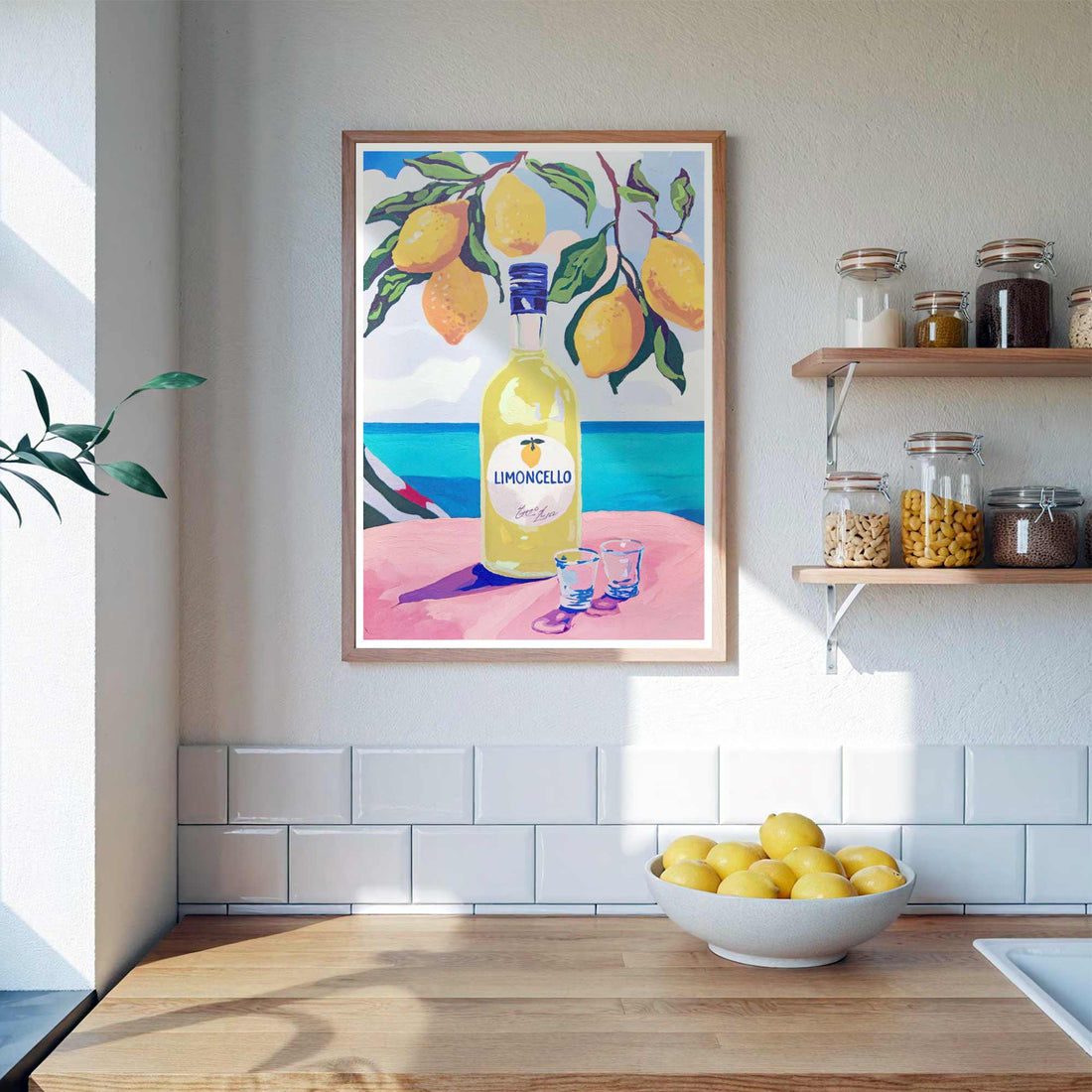 A Vibrant Mediterranean-Inspired Wall Print, Perfect for Italian Kitchen Decor & Coastal Interiors!