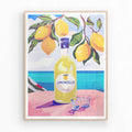 Lemon and wine-themed kitchen decor featuring Limoncello artwork