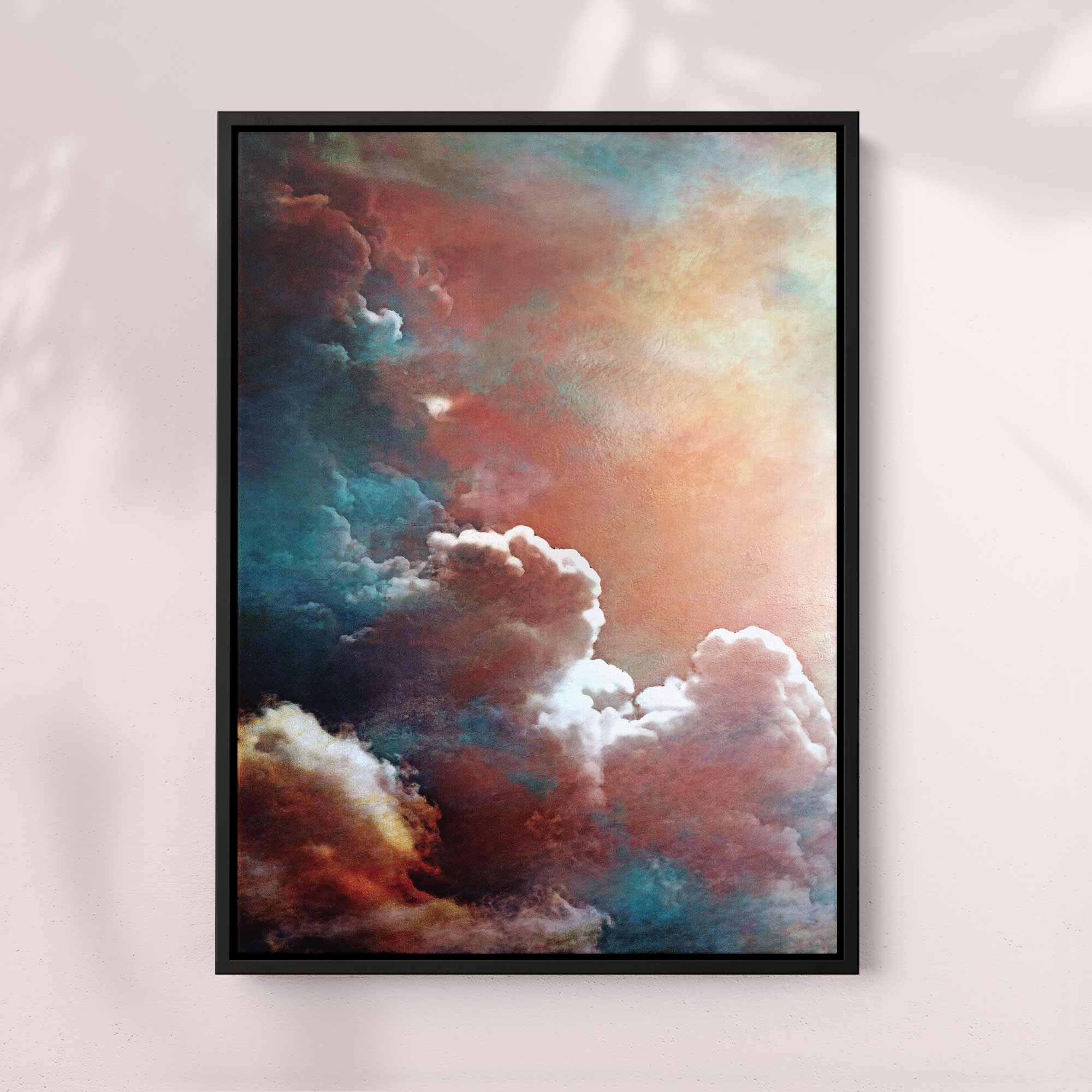 Dramatic Cloud Print - Captivating Blue & Orange Surreal Art