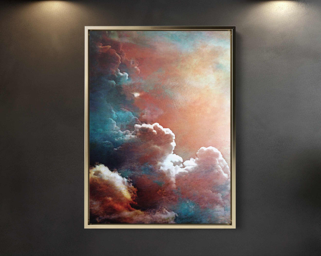 Dramatic Cloud Print - Captivating Blue & Orange Surreal Art