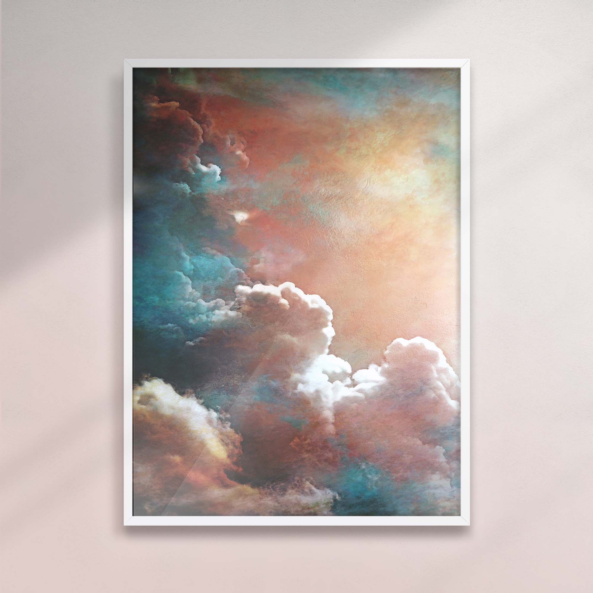 Dramatic Cloud Print - Captivating Blue & Orange Surreal Art