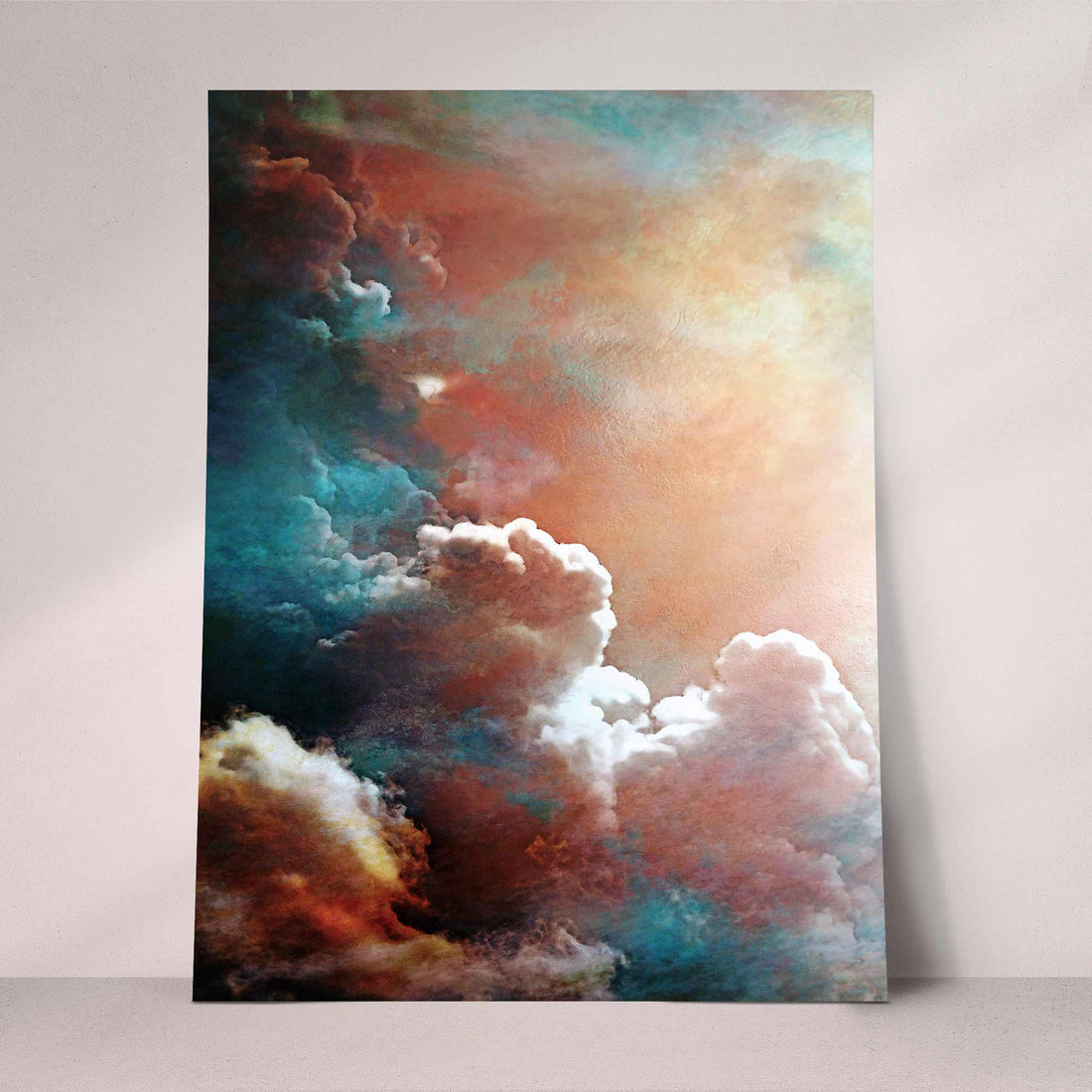 Dramatic Cloud Print - Captivating Blue & Orange Surreal Art