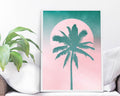 Arabian Sunset Palm Tree Print | Serene Tropical Wall Art 