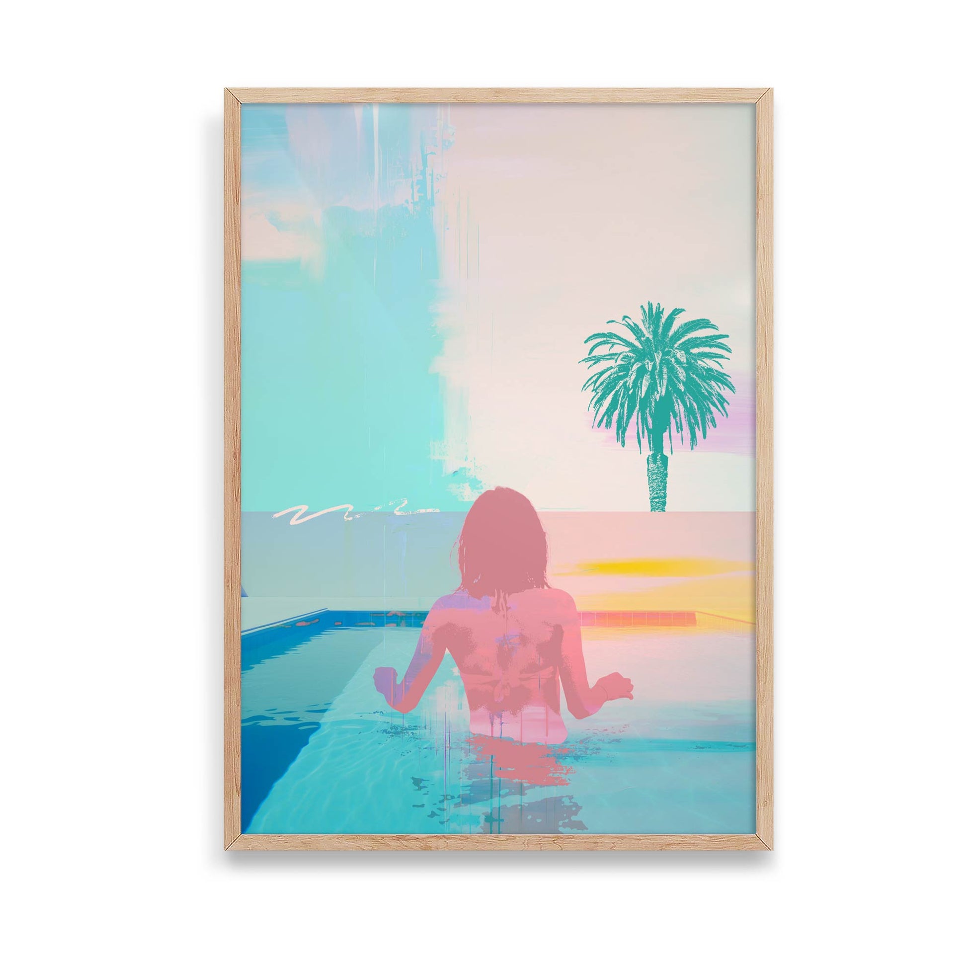 "Pool Girl" Print | Tranquil Summer Wall Art with Tropical Vibes

