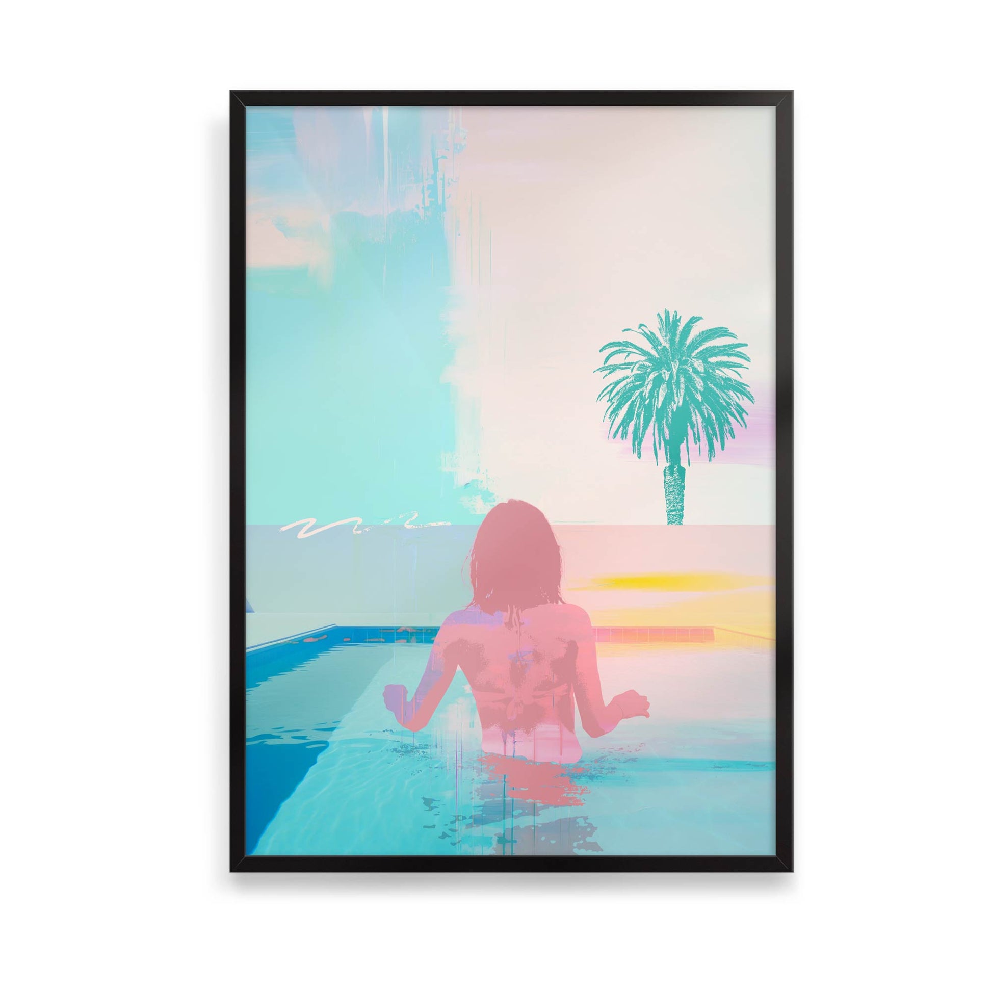 "Pool Girl" Print | Tranquil Summer Wall Art with Tropical Vibes

