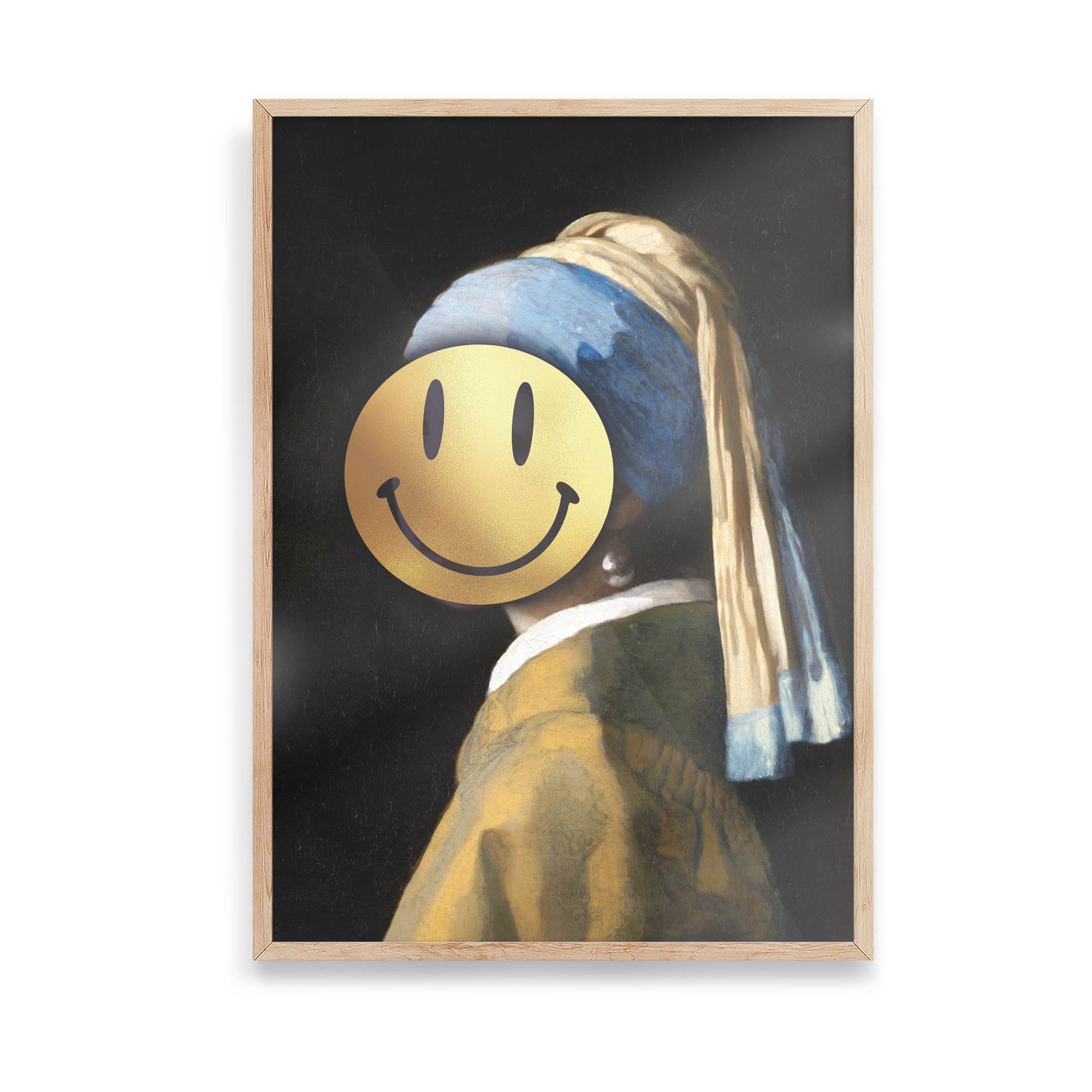 Girl with a Pearl Earring" Gold Foil Print | Retro Wall Art 