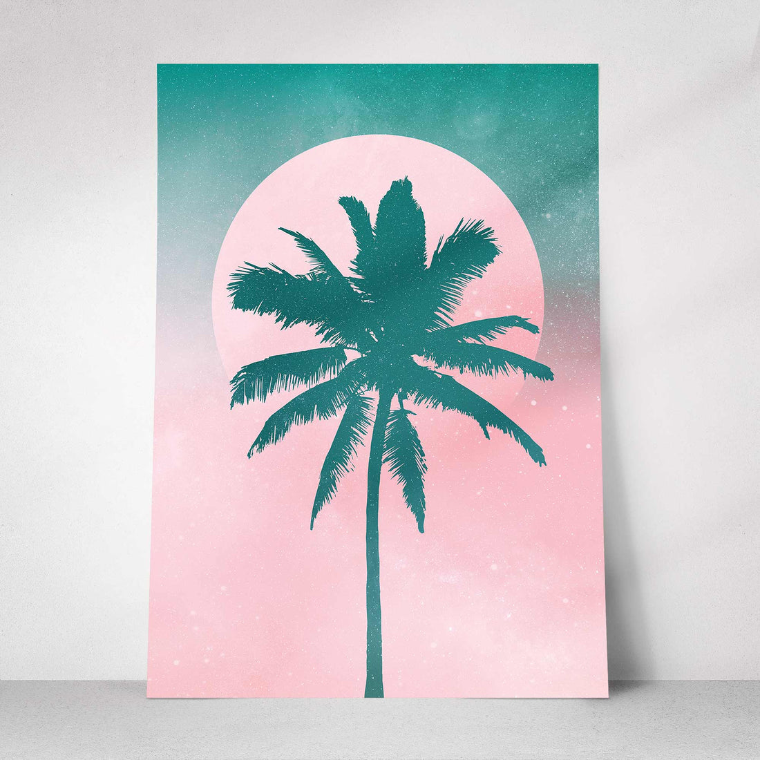 Arabian Sunset Palm Tree Print | Serene Tropical Wall Art 