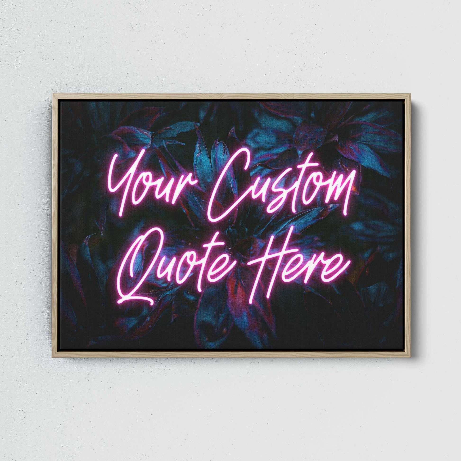 TROPICAL NEON CUSTOM QUOTE PRINT - Modern Tropical Wall Art with Neon Text
