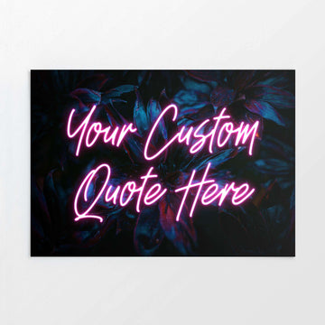 TROPICAL NEON CUSTOM QUOTE PRINT - Modern Tropical Wall Art with Neon Text
