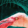 Pink Flamingo Print | Vibrant Wall Art with Emerald Green Backdrop

