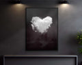 Heart Cloud Black & White Print | Minimal Surreal Wall Art