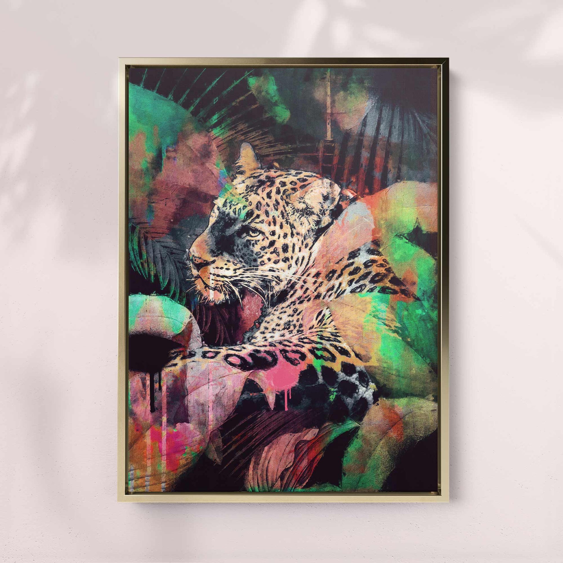 Jungle Leopard Print | Vibrant Maximalist Art with Bold Leopard Design

