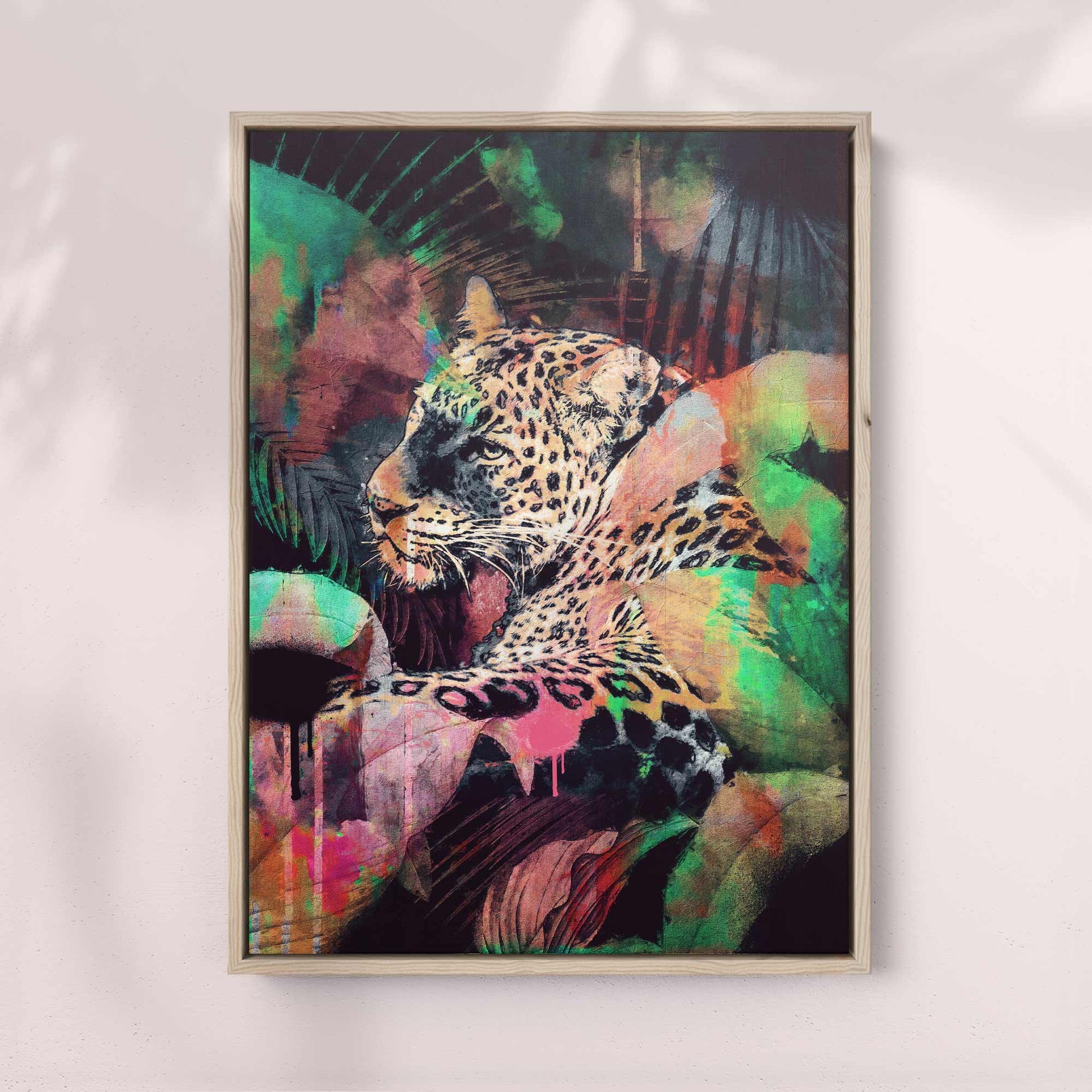 Jungle Leopard Print | Vibrant Maximalist Art with Bold Leopard Design

