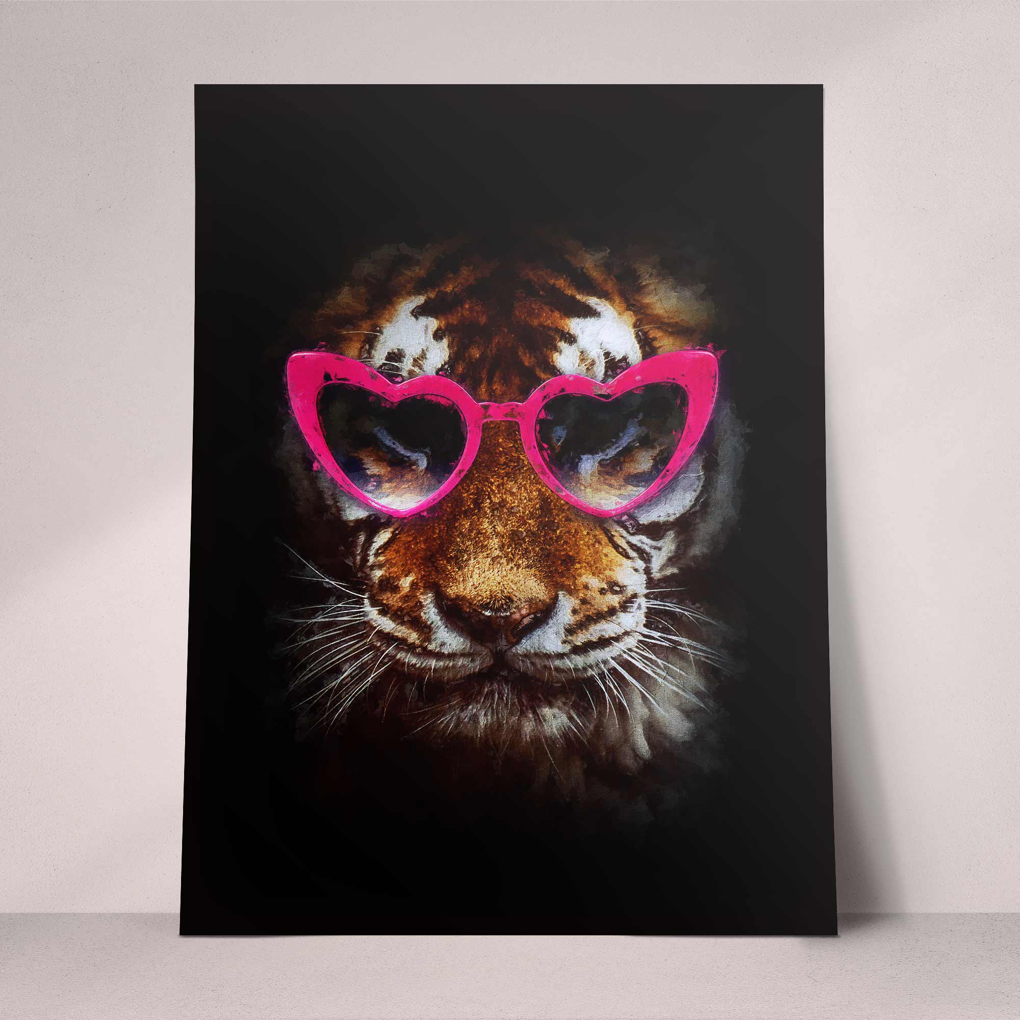 TIGER WITH THE PINK GLASSES PRINT - Bold and Playful Statement Art