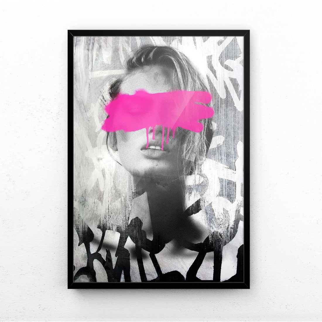 Graffiti Girl 3 Print | Chic Black & White Urban Art 