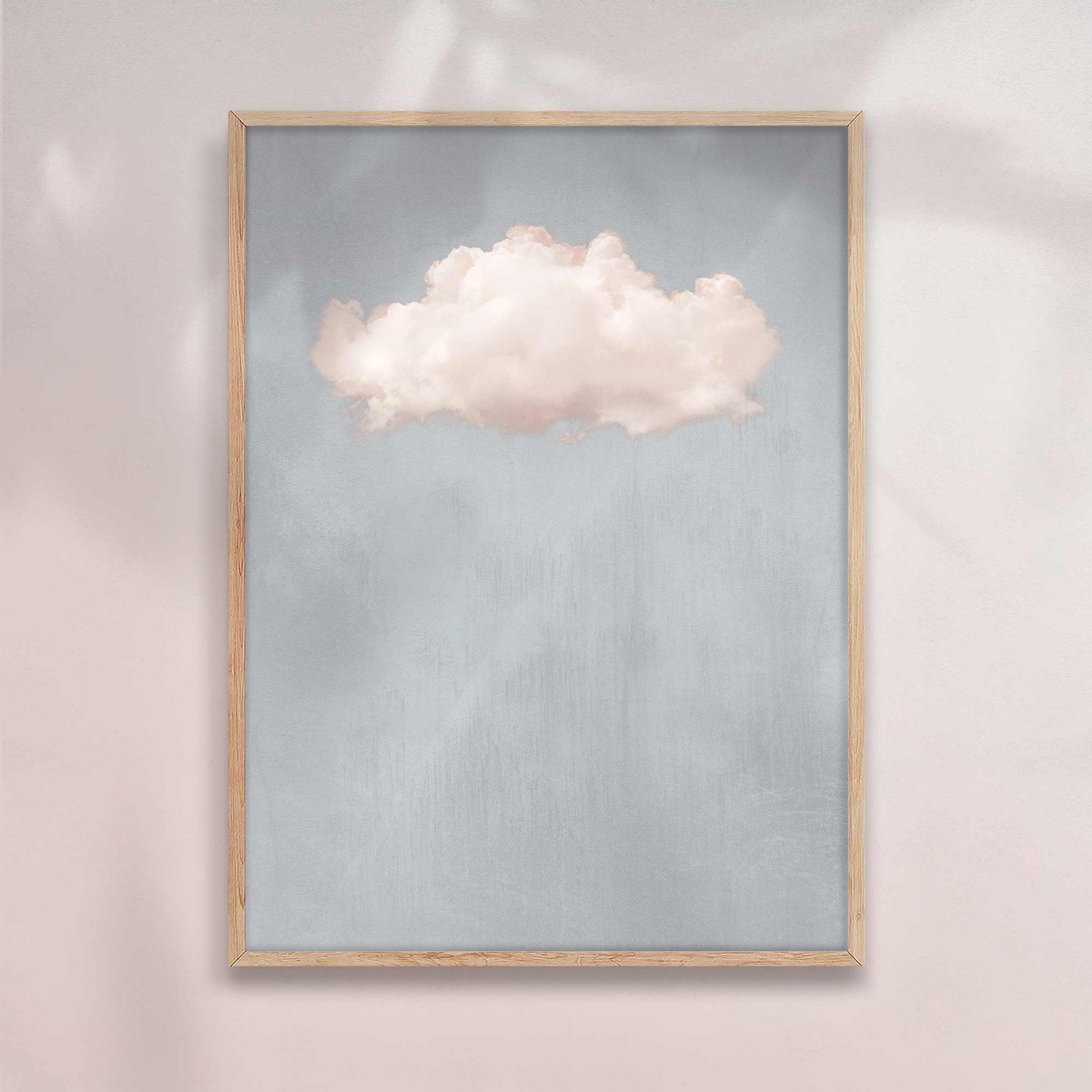 VINTAGE CLOUD PALE BLUE & PINK PRINT - Minimalist and Surreal Art
