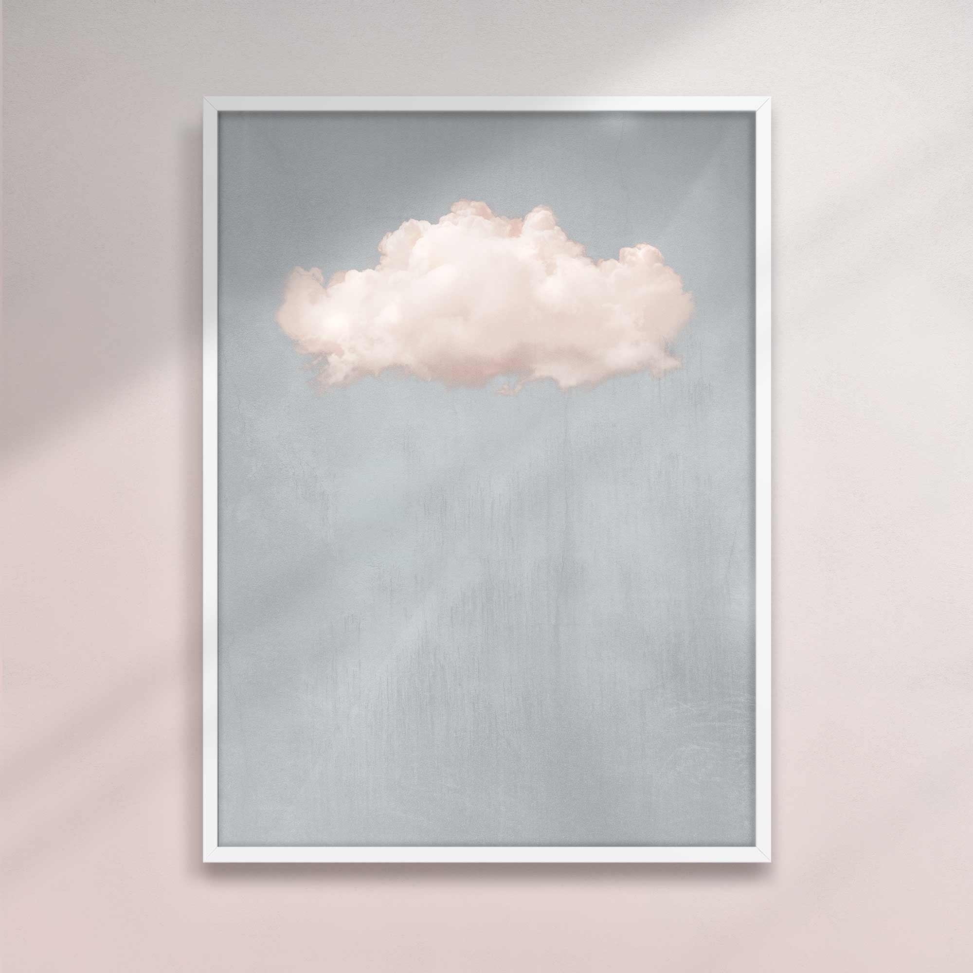 VINTAGE CLOUD PALE BLUE & PINK PRINT - Minimalist and Surreal Art
