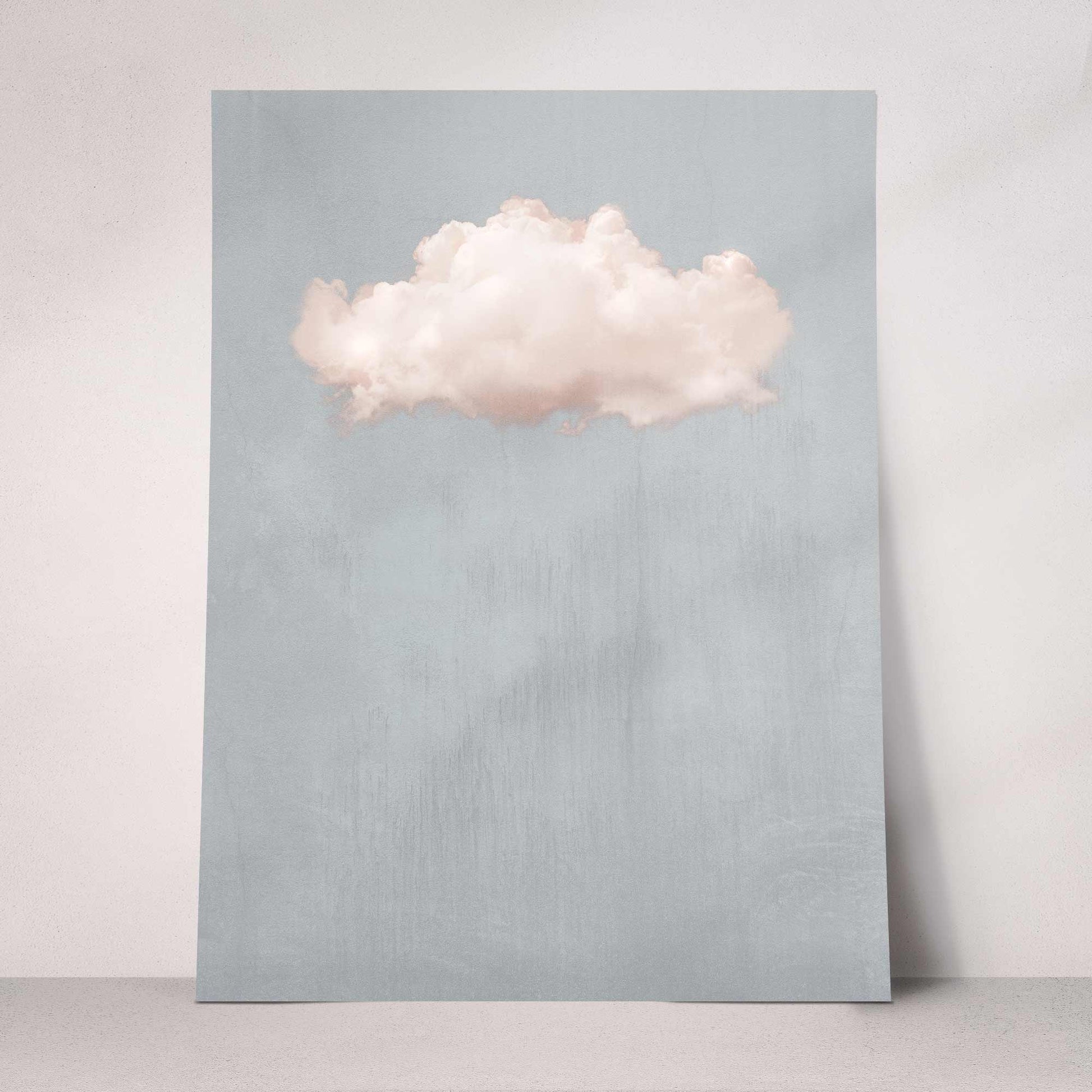 VINTAGE CLOUD PALE BLUE & PINK PRINT - Minimalist and Surreal Art
