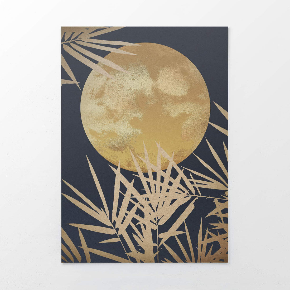 Gold Moon Print | Tranquil Wall Art with Nature-Inspired