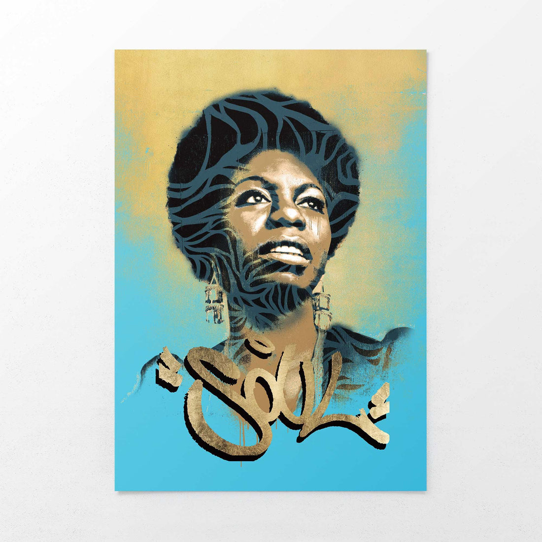 Nina Simone Soul Print | Vivid Portrait with Raw Textures and Cultural Depth

