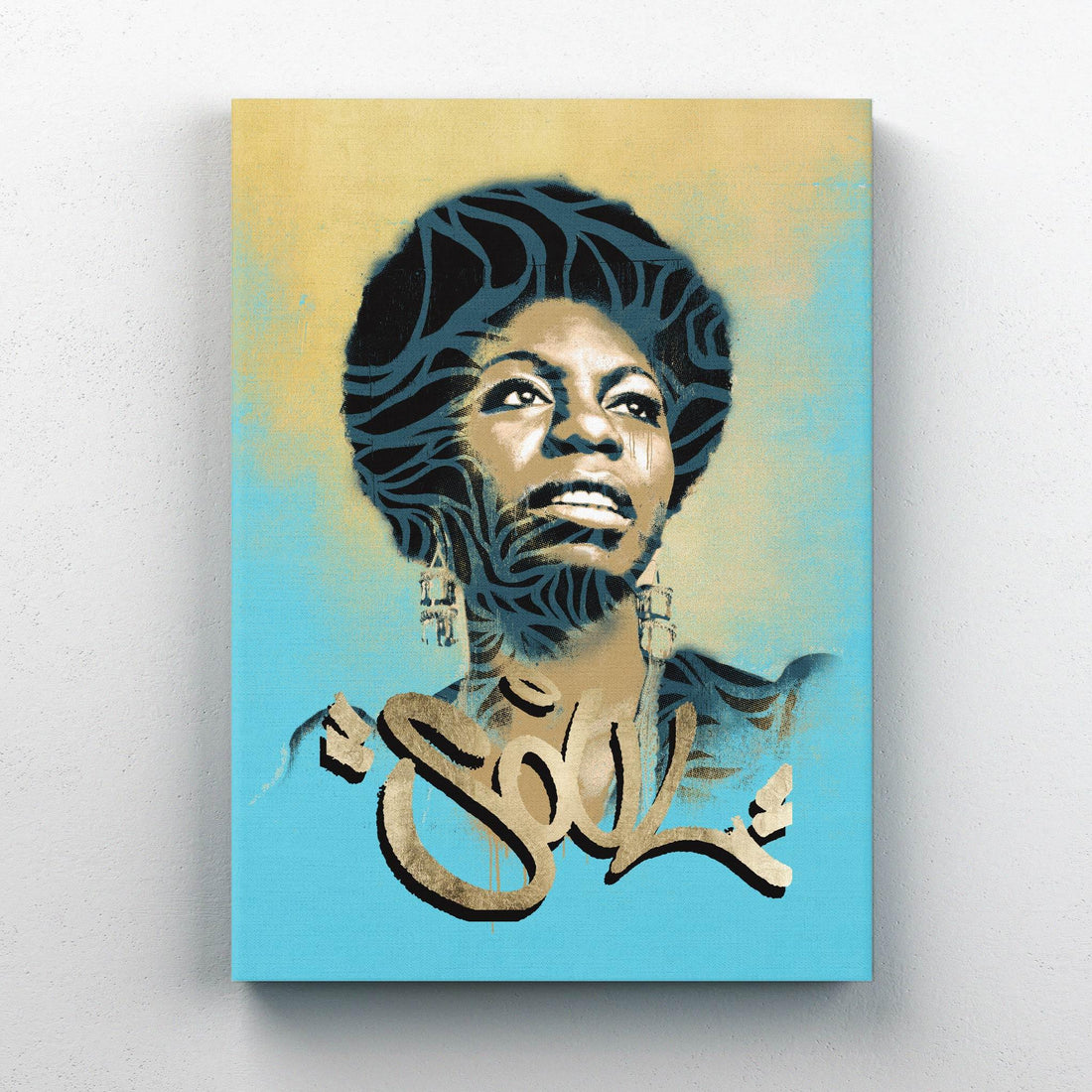 Nina Simone Soul Print | Vivid Portrait with Raw Textures and Cultural Depth

