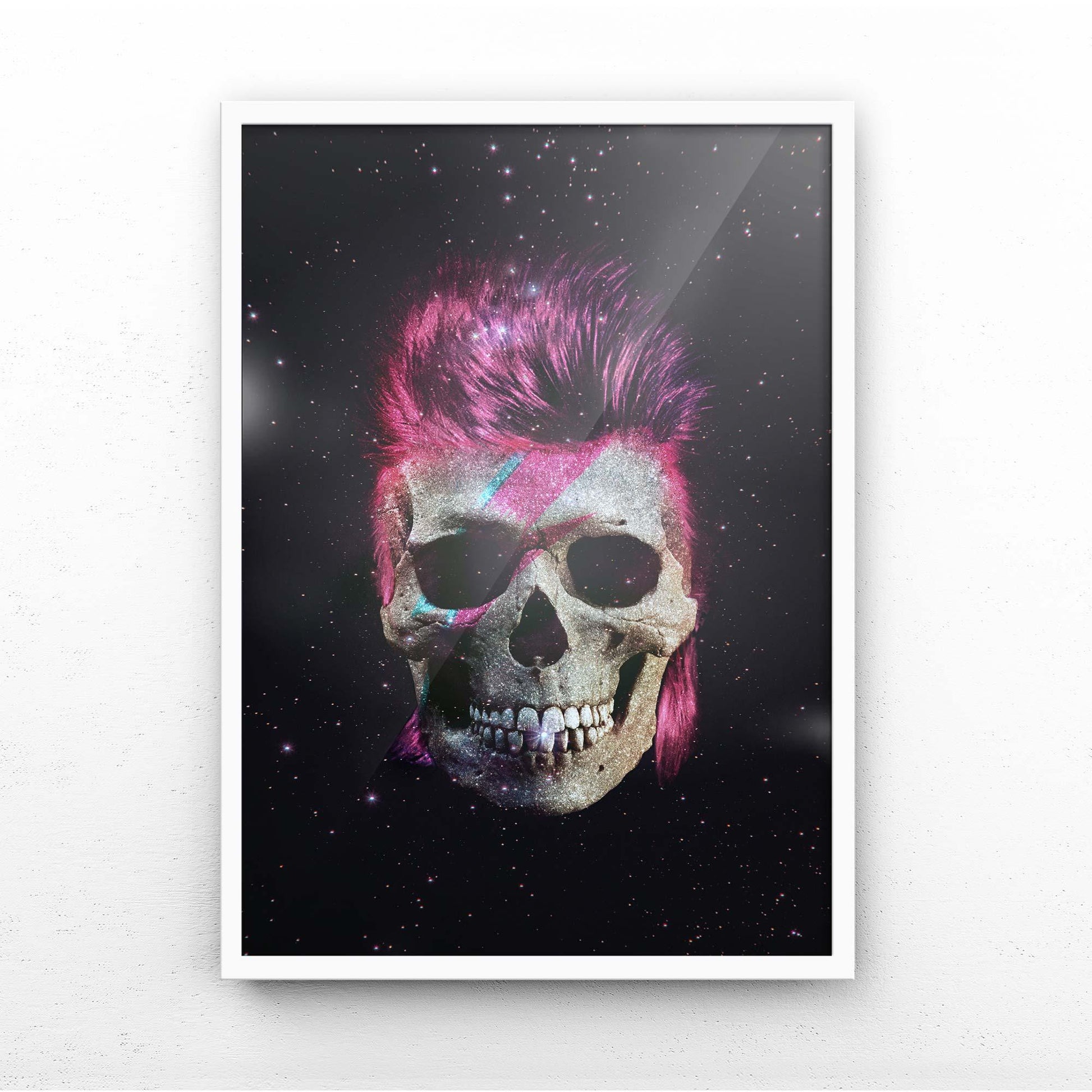 ZIGGY STARDUST Print – Bold Glitter Skull Art to Transform Your Space